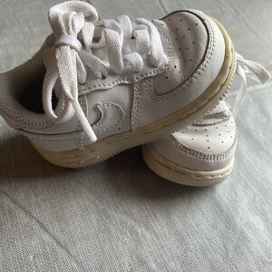White Nike Air forces size 4C infant